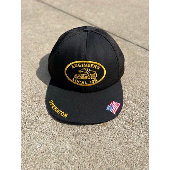 Vtg Engineers Local 139 Operator Union Hat Unisex One Size Black Mesh Snapback - Picture 1 of 6